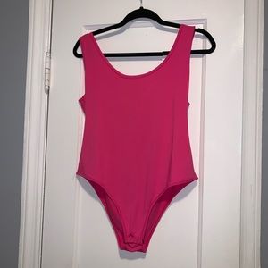 Neon pink bodysuit